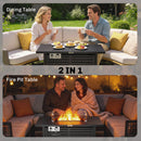 Outsunny  Table W/ Rain Cover 50,000 BTU Outdoor Firepit