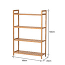 Livingandhome 4-Tier Bamboo Bookshelf and Display Rack