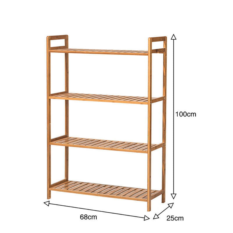 Livingandhome 4-Tier Bamboo Bookshelf and Display Rack