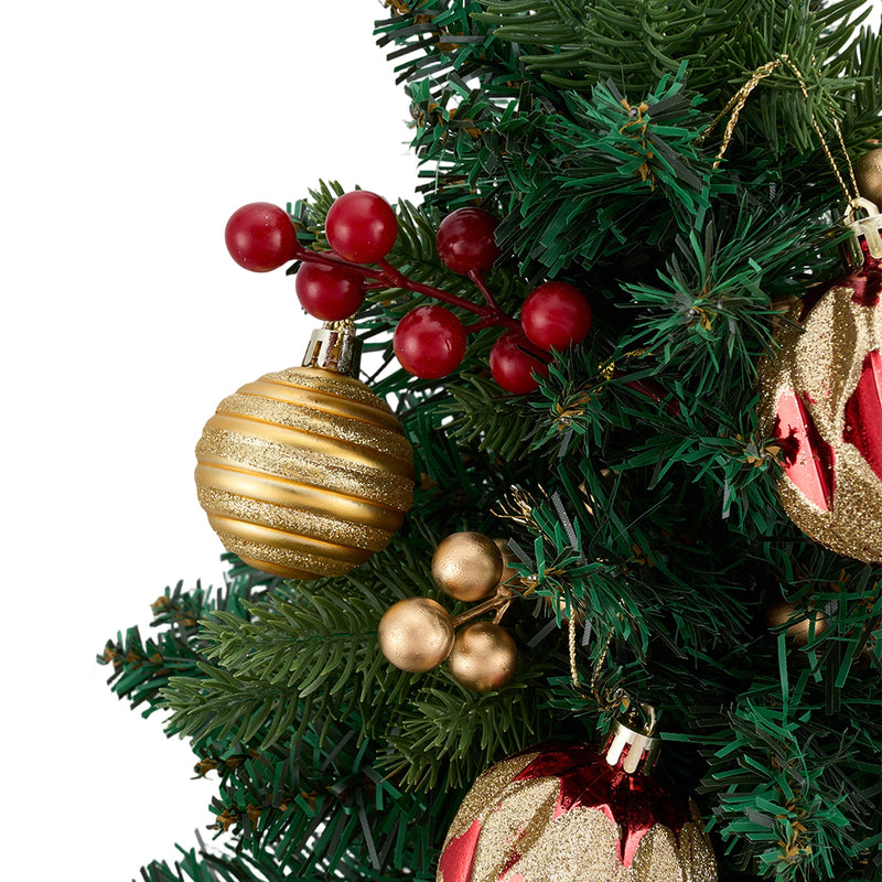 Lifeideas Set of 2 Pre-Lit Artificial Christmas Trees with Tripod Stakes