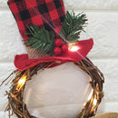 Lifeideas Lighted Snowman with Hat Wreath Front Door Decor