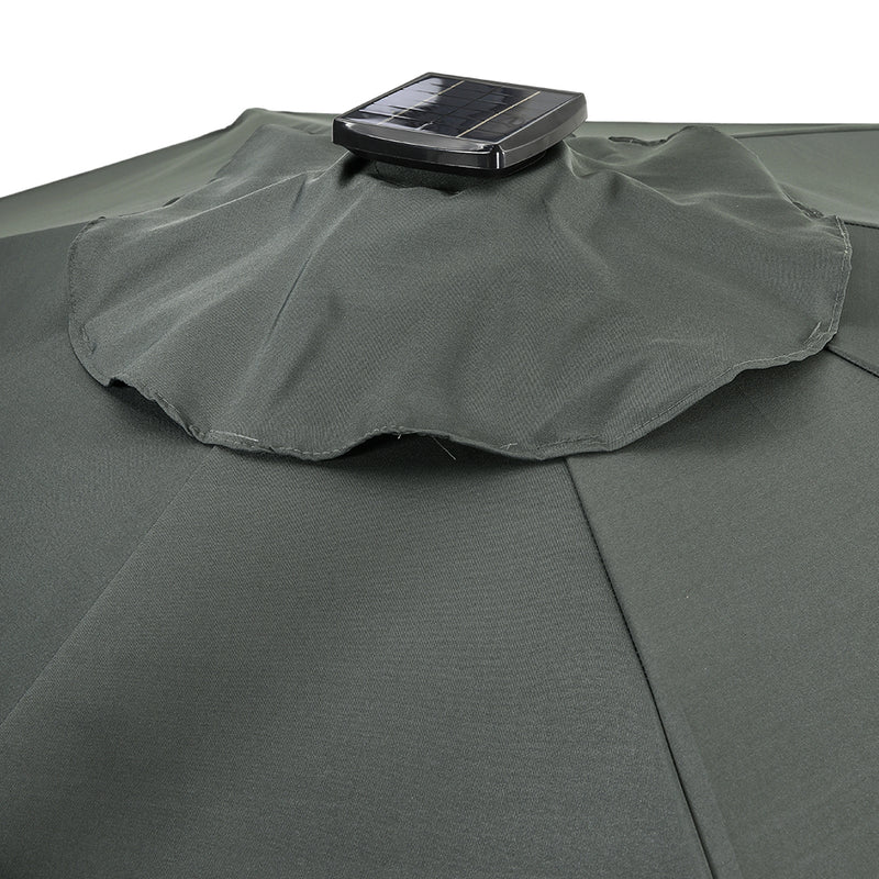 Garden Sanctuary Round Cantilever Parasol With Solar-Powered LED Lights