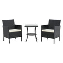 Breeins 3-Piece PE Rattan Wicker Garden Furniture Bistro Set