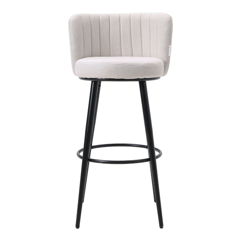 Livingandhome 2 Piece Modern Linen Bar Chairs Set