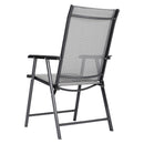 Livingandhome Metallic-Frame and Fabric Foldable Chairs Set of 4