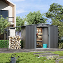 Breeins Outdoor Metal Firewood Storage Shed