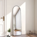Livingandhome Modern Arched Metal Floor Mirror Black