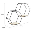 Livingandhome Modern Hexagon Wall Shelf with Iron Frame