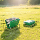 Outsunny Charcoal BBQ Grill Portable with Tilting Grate Dark Green