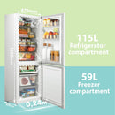 Comfee 174L Freestanding Low Frost Fridge Freezer