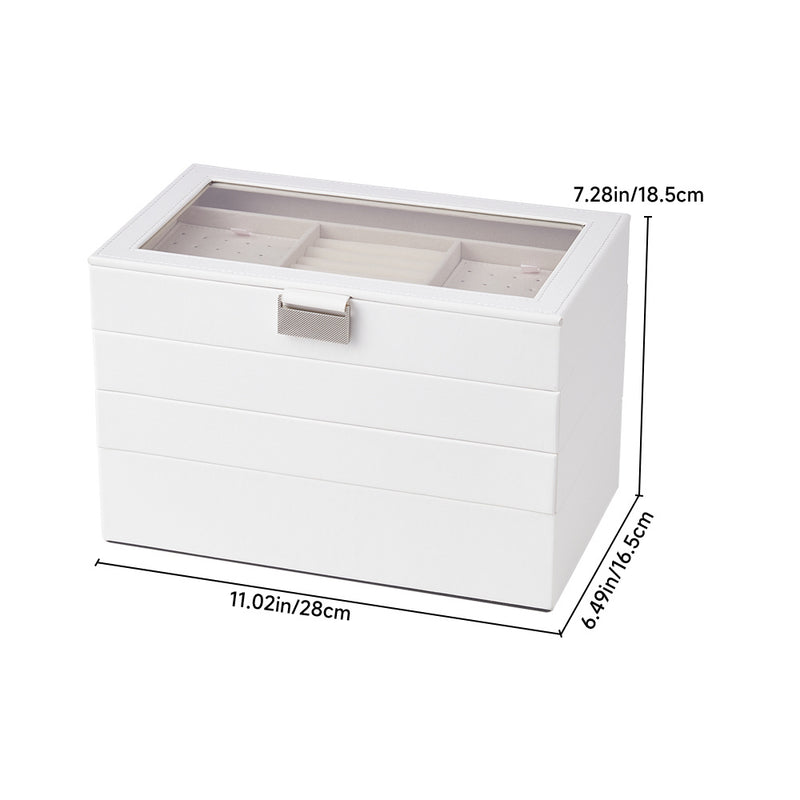 Sheonly 4-Tier Jewellery Storage Box with Transparent Lid