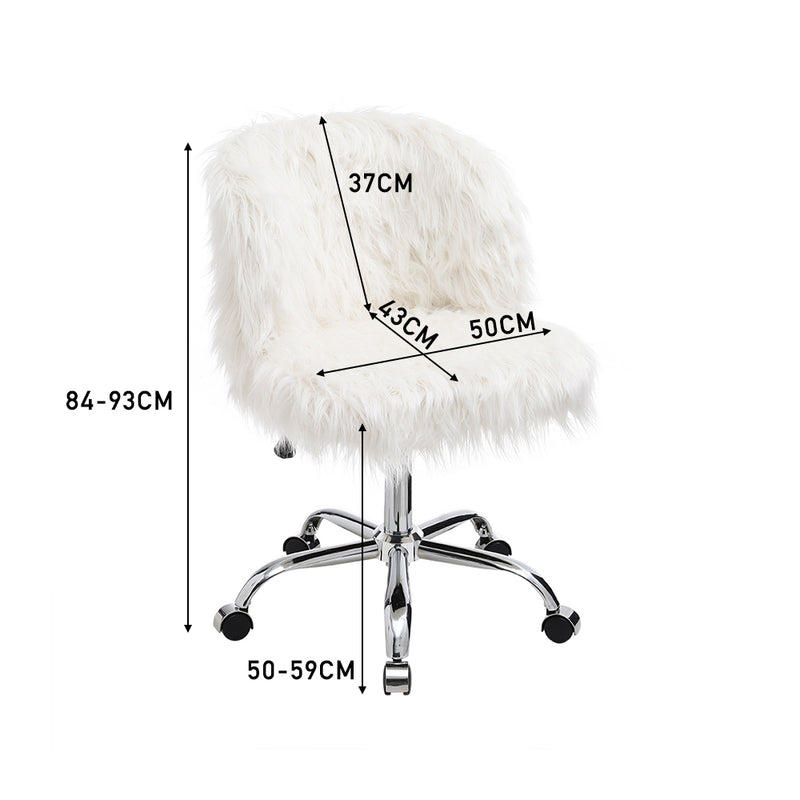 Livingandhome Faux Fur Swivelling Adjustable Office Chair