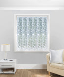 Hawaii Lace Floral White Net Cut Panel with Butterflies