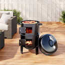 3-In-1 Portable Outdoor Charcoal BBQ Grill Smoker