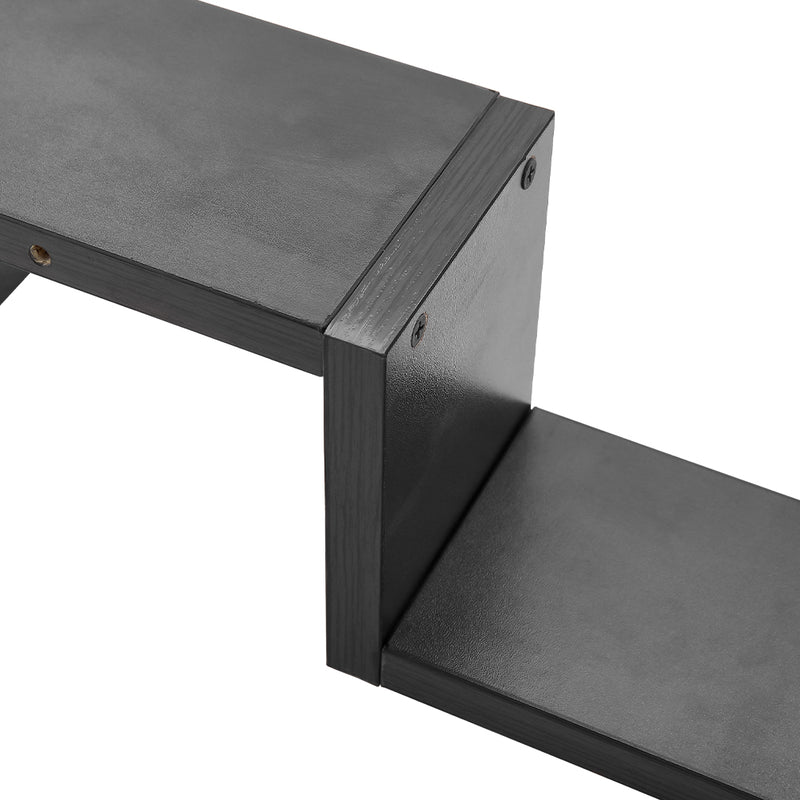 Livingandhome Set of 2 Wooden Wall Mounted Floating Shelves