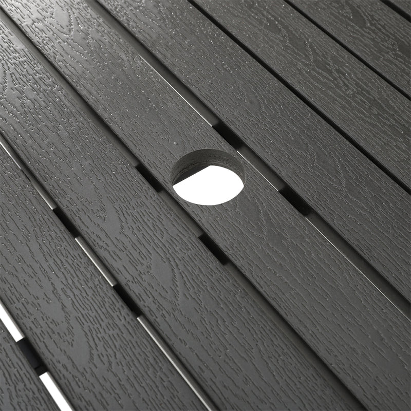 Breeins Patio Table Bench Set with Parasol Hole