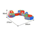 Livingandhome 5-in-1 Kids Play Tent Set Pop Up Ball Pit with Tunnel Toddlers Playhouse