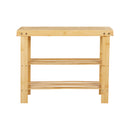 Livingandhome 2-Tier Bamboo Shoe Bench Shoe Rack Storage Organizer