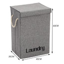 Lifeideas Grey Linen Laundry Hamper with Handles