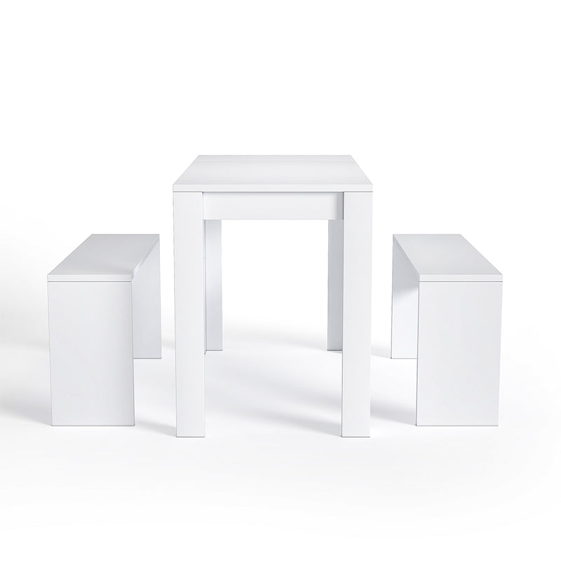 Livingandhome Set 3 Piece Modern Dining Table and Benches