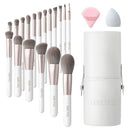 Livingandhome Professional Makeup Brush Set 18 Pcs For Foundation Powder Concealers Eye Shadows Blush