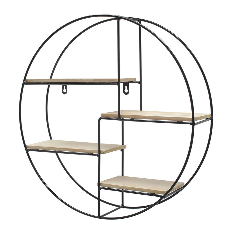 Livingandhome Modern Round Floating Decorative Wall Shelf