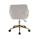 Livingandhome Velvet Upholstered Home Office Swivel Task Chair with Flared Arms