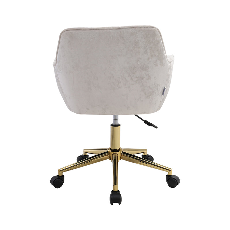Livingandhome Velvet Upholstered Home Office Swivel Task Chair with Flared Arms