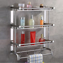 Lifeideas 3-Tier Stainless Steel Bathroom Storage Shelf Wall-Mounted Toilet Organiser