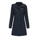 Long Trench Coat with Detachable Hood