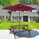 Breeins Solid Wood Rectangle Picnic Table and Bench Set