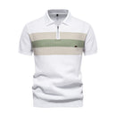 Casual Quarter Zip Turn Down Collar Short Sleeve Polo Shirts