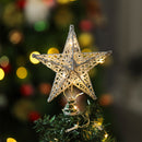 Livingandhome Decorative Star Sequins Christmas Tree Topper with LED Lights