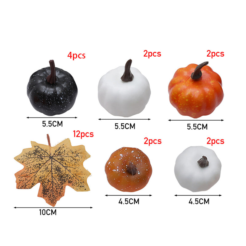 Assorted Halloween Plastic Leaves Pumpkins Set