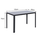 Livingandhome Rectangular Tempered Glass Dining Table for Kitchen Dining Room