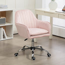 HOMCOM Office Chair, Swivel Desk Chair W/ Adjustable Height - Grey/Pink