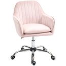 HOMCOM Office Chair, Swivel Desk Chair W/ Adjustable Height - Grey/Pink