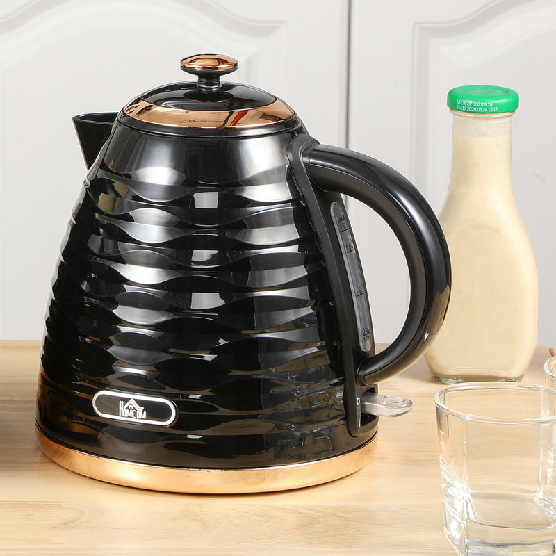 HOMCOM Electric Kettle, Fast Boil, 1.7L, 3kW, Swivel, Ripple