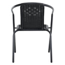 Livingandhome PE Rattan Stacking Garden Chairs Set of 6
