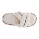 EVA Cross-Band Open Toe Fuzzy Slippers
