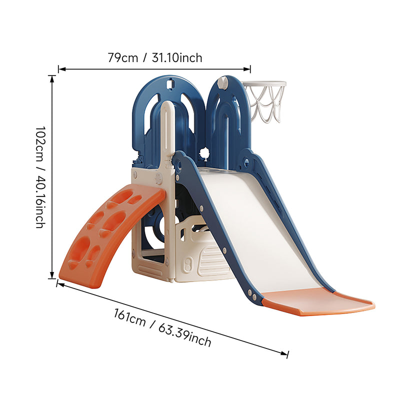 Kidkid Toddler Climbing Slide and Basketball Playset