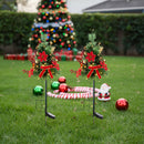 Lifeideas 2 Pcs Artificial Christmas Tree Urn Filler Planter Decorations with Lights