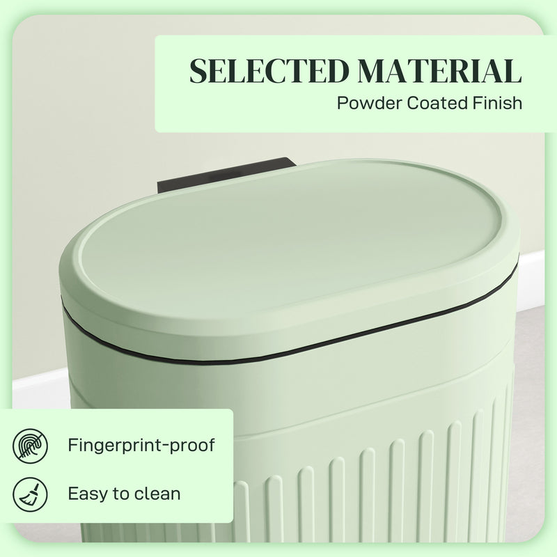 HOMCOM 20L Pedal Bin, Metal Kitchen Bin with Soft-close Lid, Light Green