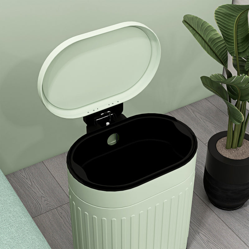 HOMCOM 20L Pedal Bin, Metal Kitchen Bin with Soft-close Lid, Light Green