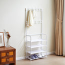 Lifeideas Entryway 4 Tier Shoe Rack with Coat Hanger