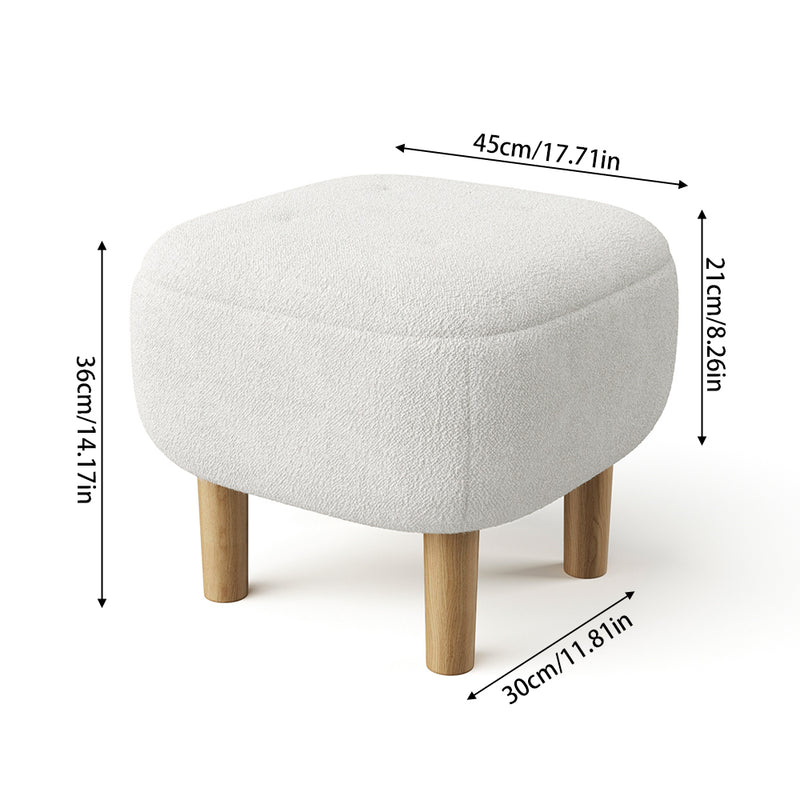 Livingandhome Footstool Pouffe Stool with Wooden Legs