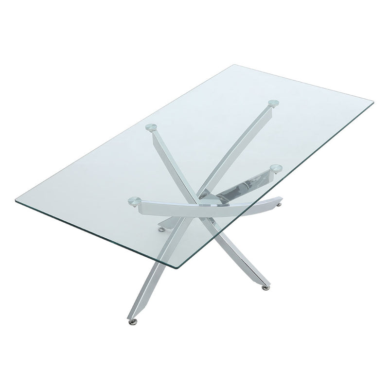 Livingandhome Modern and Futuristic Clear Glass Top Coffee End Table
