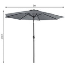 Livingandhome 3M Large Rotating Patio Parasol for Outdoor Sunshade and Rain