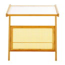 Livingandhome Small Bamboo End Table