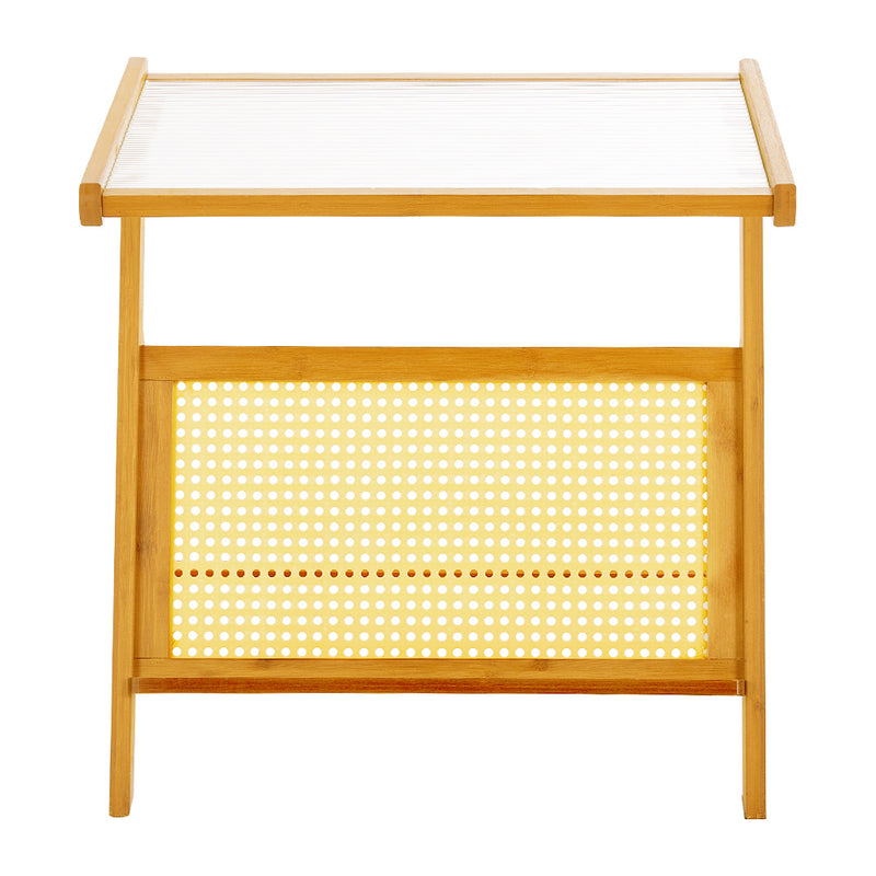 Livingandhome Small Bamboo End Table